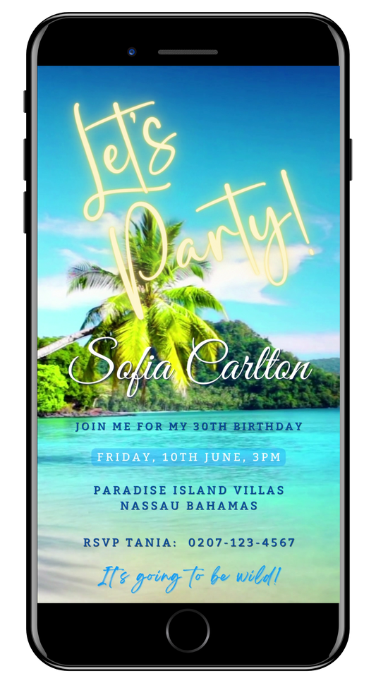 Beach Shore Island | Let's Party Video Invitation