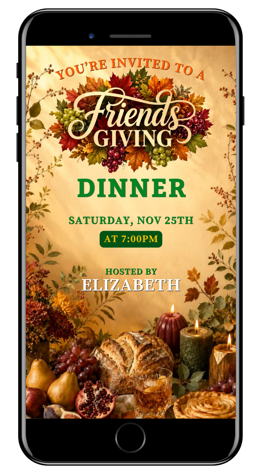 18-Friendsgiving fruitful dinner video invite by URCordiallyInvited