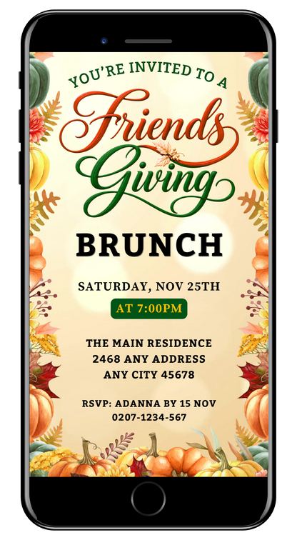 Friendsgiving brunch fruitful celebration video invite-URCordiallyInvited