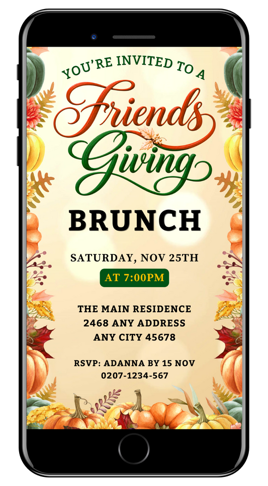 Friendsgiving brunch fruitful celebration video invite-URCordiallyInvited