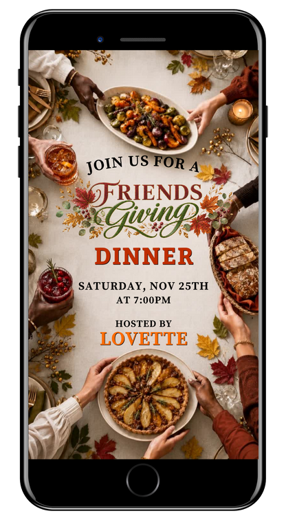 19-Friendsgiving thanks dinner video invite by URCordiallyInvited
