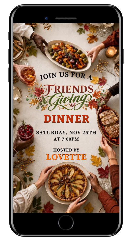19-Friendsgiving thanks dinner video invite by URCordiallyInvited