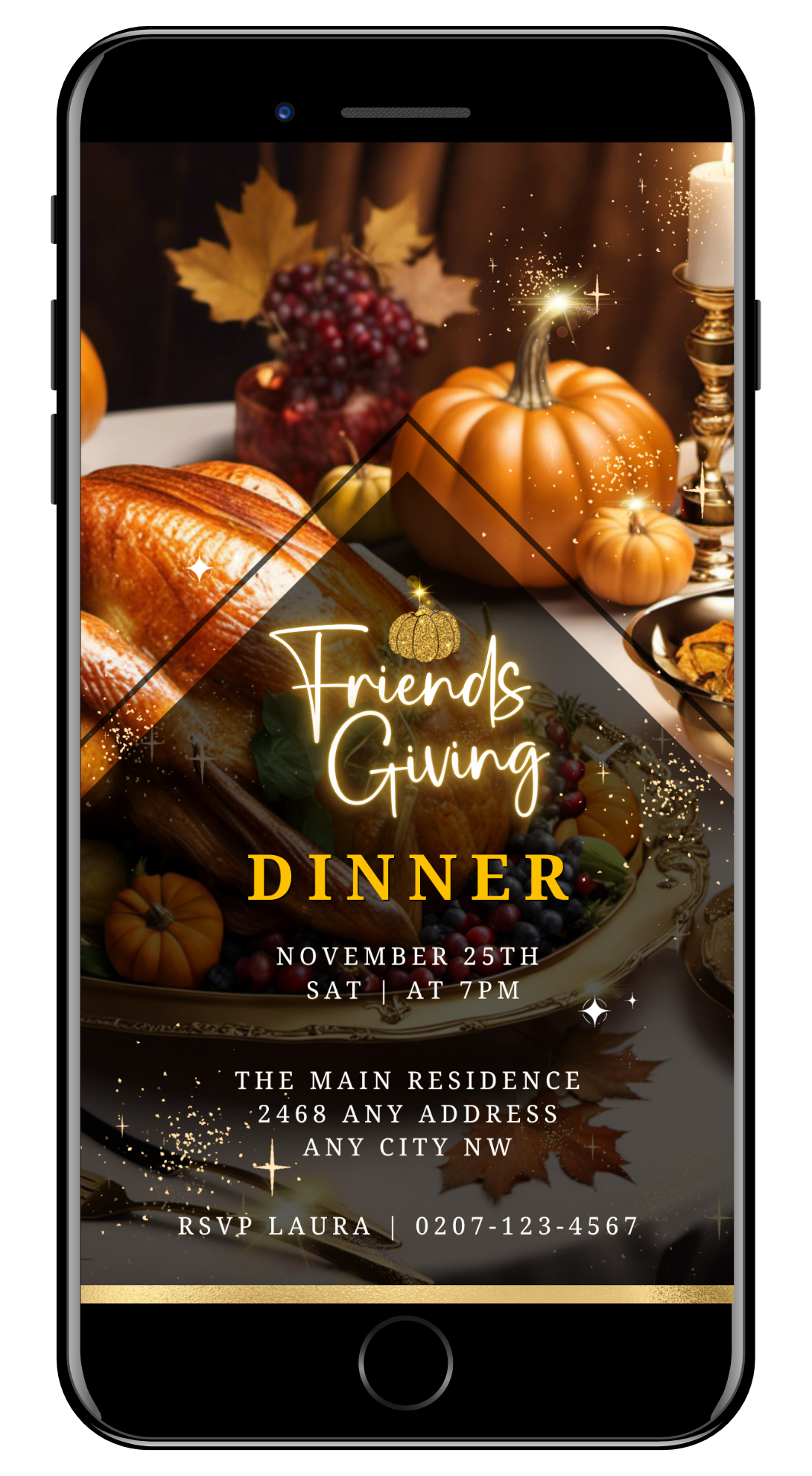 22-Freindsgiving dinner bountiful platter video invite by URCordiallyInvited