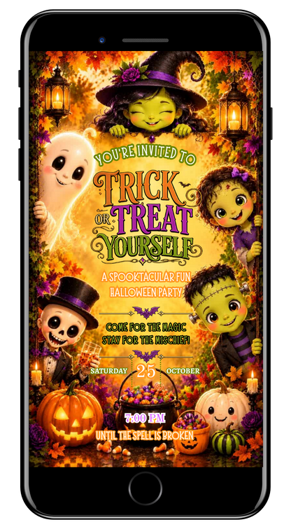 Halloween VIDEO colourful trick or treat invite by URCordiallyInvited