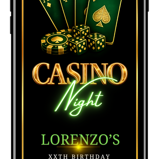 3-Casino night green gold video invite by URCordiallyInvited