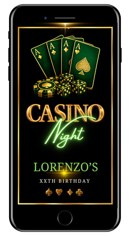 3-Casino night green gold video invite by URCordiallyInvited
