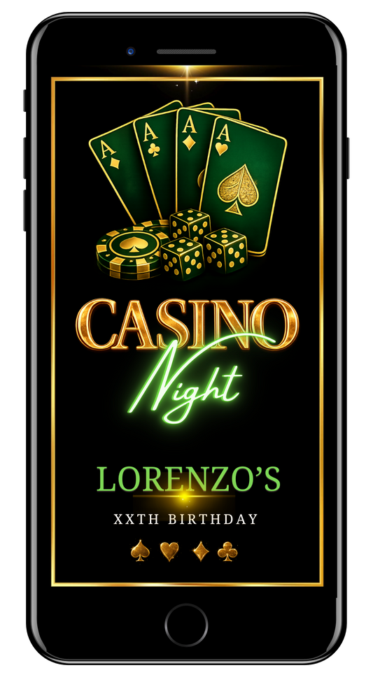 3-Casino night green gold video invite by URCordiallyInvited