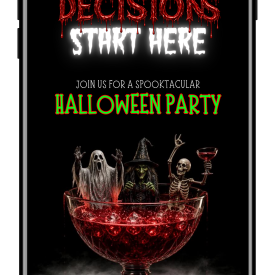 Halloween funny pour decisions with creepy friends cocktail video invite by URCordiallyInvited