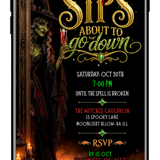 Halloween sips about to go down witch video invite by URCordiallyInvited