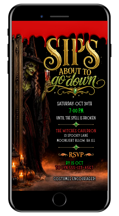 Halloween sips about to go down witch video invite by URCordiallyInvited