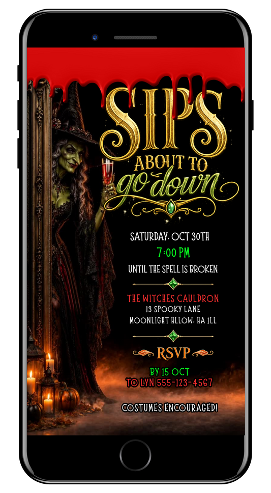 Halloween sips about to go down witch video invite by URCordiallyInvited