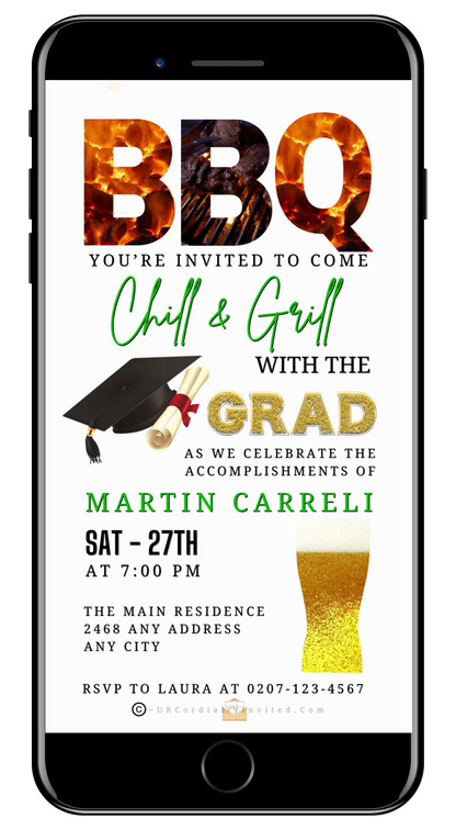 BBQ Backyard Chill & Grill | Graduation Party Video Invitation