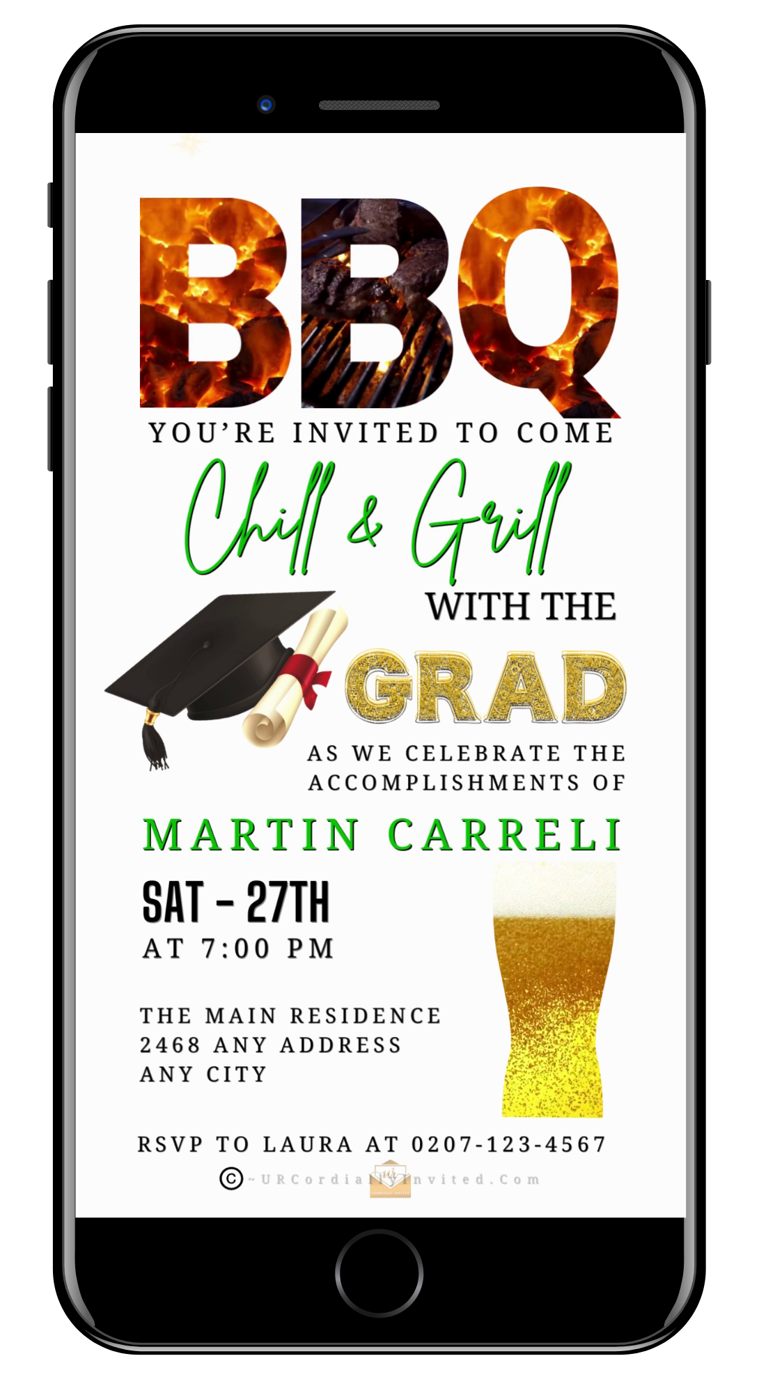 BBQ Backyard Chill & Grill | Graduation Party Video Invitation