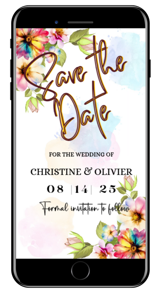Floral White Greenery | Save The Date Video Invitation
