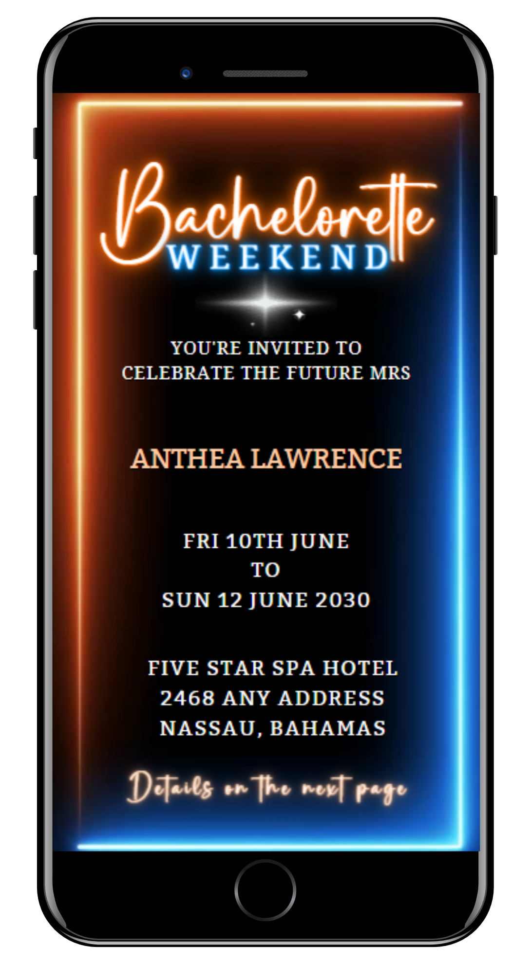 Neon Orange Blue Disco | Bachelorette Video Invitation