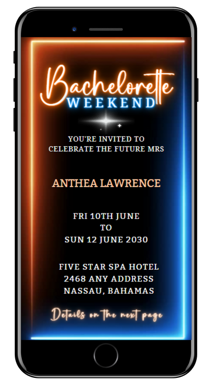 Neon Orange Blue Disco | Bachelorette Video Invitation