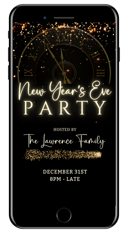 Countdown Clock New Year’s Eve Party Animated Invitation