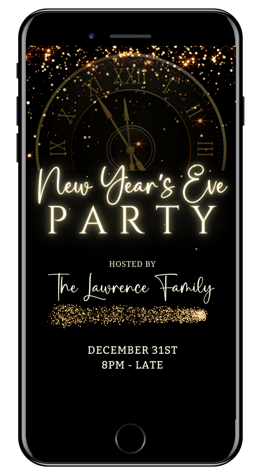 Countdown Clock New Year’s Eve Party Animated Invitation