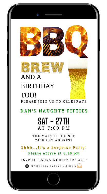 BBQ & Brew Birthday Invitation – Editable Canva Template