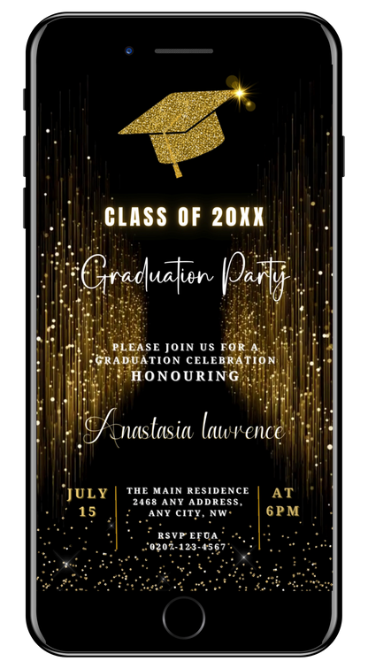 Gold Glitter | Graduation Video Invitation