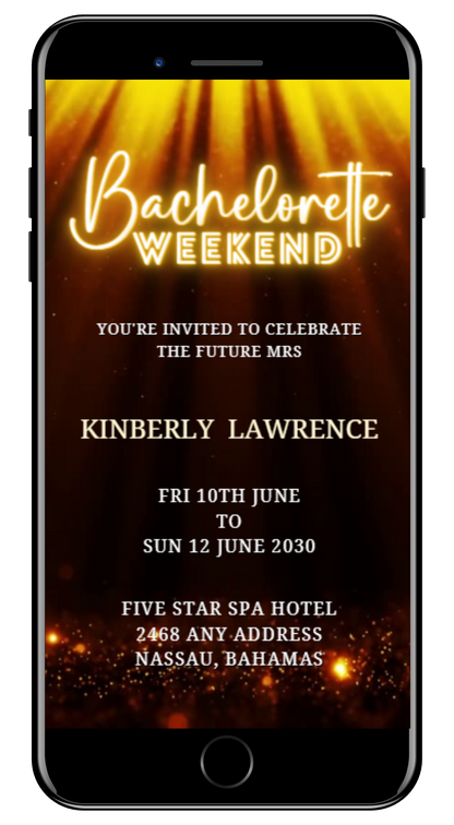 Gold Glitter Disco | Bachelorette Video Invitation