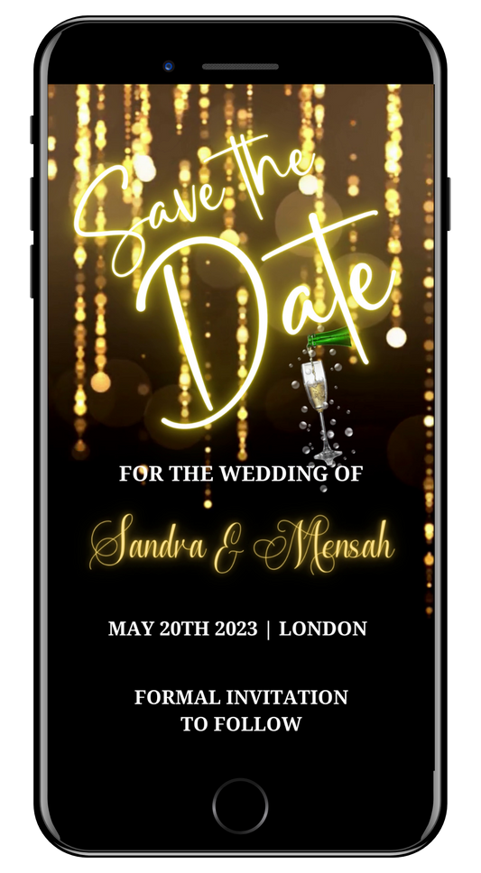 Gold Chandelier Sparkle | Save The Date Video Invitation