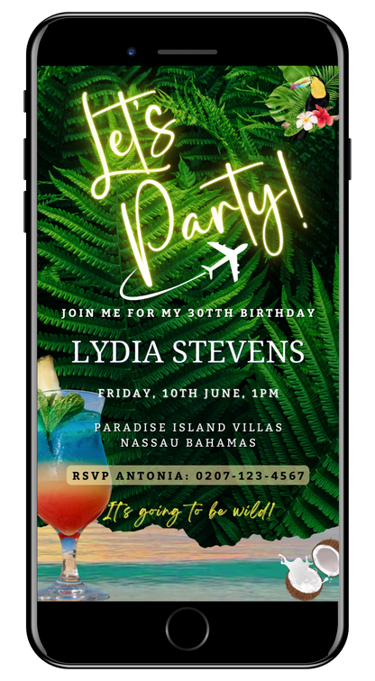 Tropical Ocean Destination Luau | Birthday Video Invitation