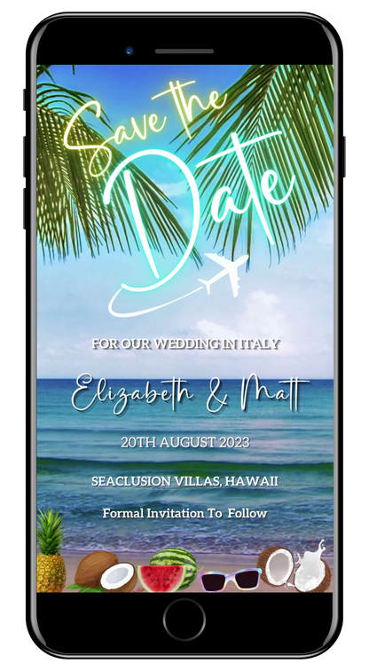 Tropical Fruit Beach Destination | Save The Date Video Invitation