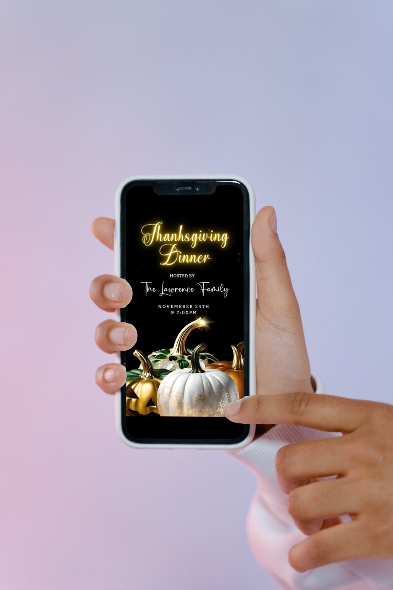 Jewel Glitter Pumpkins | Thanksgiving Dinner Video Invite