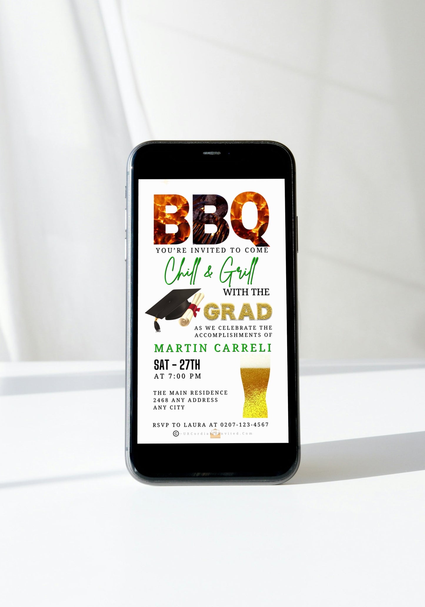 BBQ Backyard Chill & Grill | Graduation Party Video Invitation