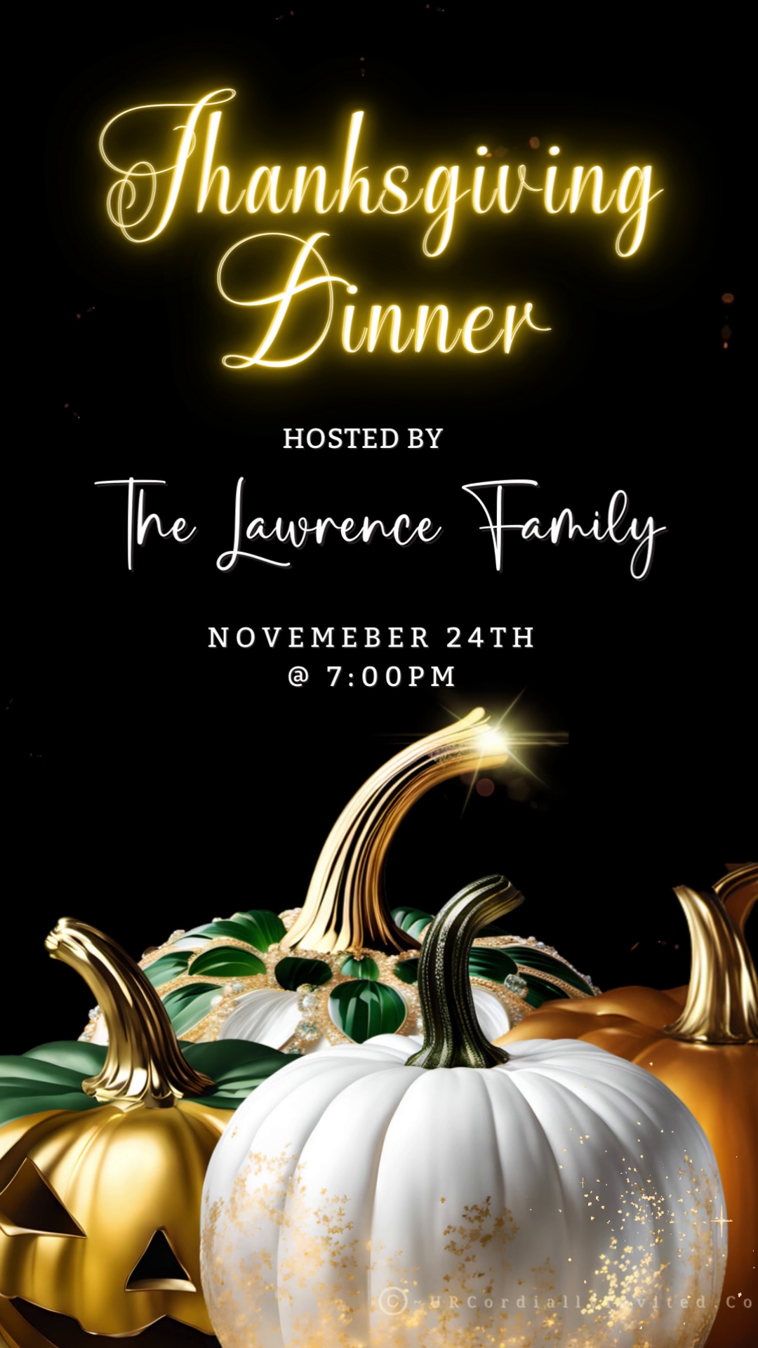 Jewel Glitter Pumpkins | Thanksgiving Dinner Video Invite
